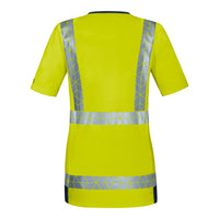 WS Signalheld T-Shirt Damen Warngelb/ Dunkelblau – Rückansicht