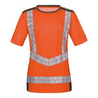 WS Signalheld T-Shirt Damen Warnorange/ Dunkelgrau – Vorderansicht