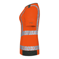 WS Signalheld T-Shirt Damen Warnorange/ Dunkelgrau – Seitenansicht