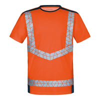 WS Signalheld T-Shirt Herren Warnorange/ Dunkelblau – Vorderansicht