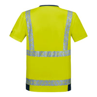 WS Signalheld T-Shirt Herren Warngelb/ Dunkelblau – Rückansicht