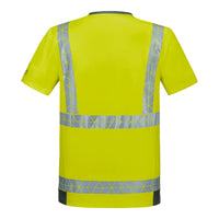 WS Signalheld T-Shirt Herren Warngelb/ Dunkelgrau – Rückansicht