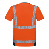 WS Signalheld T-Shirt Herren Warnorange/ Dunkelgrau – Rückansicht