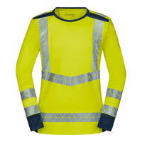 WS Warnheld Longsleeve Damen Warngelb/ Dunkelblau – Vorderansicht