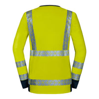 WS Warnheld Longsleeve Damen Warngelb/ Dunkelblau – Rückansicht