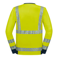 WS Warnheld Longsleeve Herren Warngelb/ Dunkelblau – Rückansicht