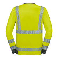 WS Warnheld Longsleeve Herren Warngelb/ Dunkelgrau – Rückansicht