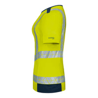 WS Warnheld T-Shirt Damen Warngelb/ Dunkelblau – Seitenansicht