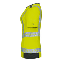 WS Warnheld T-Shirt Damen Warngelb/ Dunkelgrau – Seitenansicht